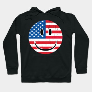 Smiley USA Flag Patriot Smiley USA Patriot Gift Hoodie